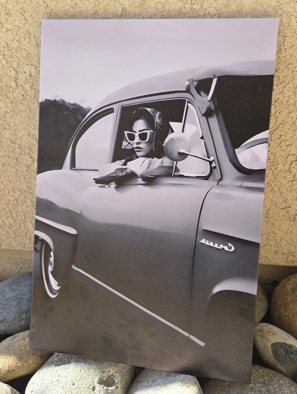 Black & White Retro Car Wall Art Print